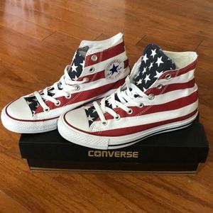 High Top Converse, Stars and Bars (USA Flag Print)